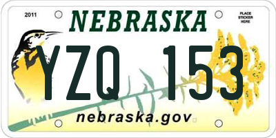 NE license plate YZQ153