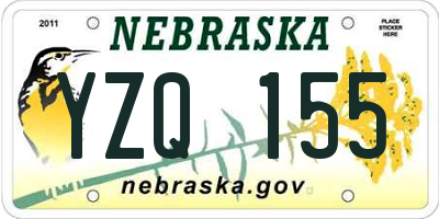 NE license plate YZQ155