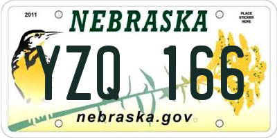 NE license plate YZQ166