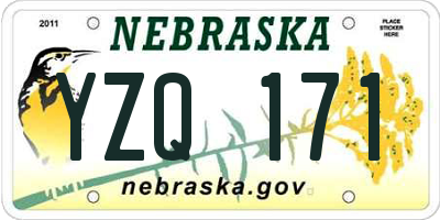 NE license plate YZQ171