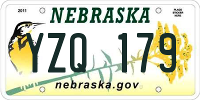 NE license plate YZQ179
