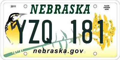 NE license plate YZQ181