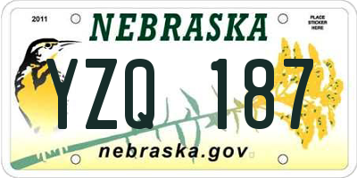 NE license plate YZQ187