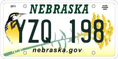 NE license plate YZQ198