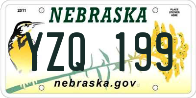 NE license plate YZQ199