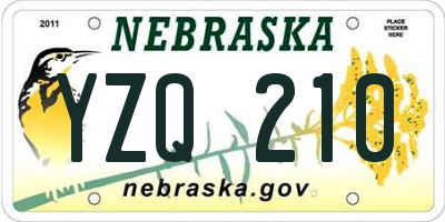 NE license plate YZQ210