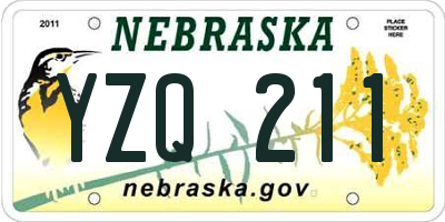 NE license plate YZQ211