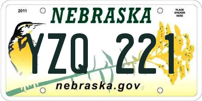 NE license plate YZQ221