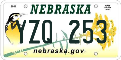 NE license plate YZQ253