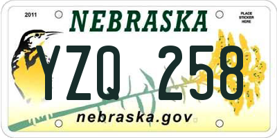 NE license plate YZQ258