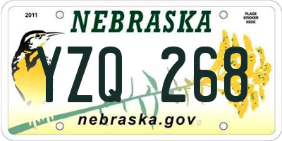 NE license plate YZQ268