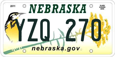 NE license plate YZQ270