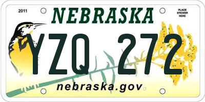 NE license plate YZQ272
