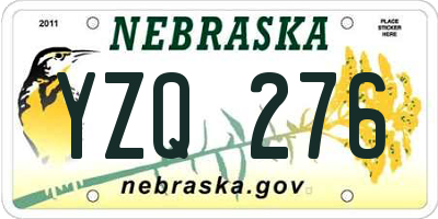 NE license plate YZQ276