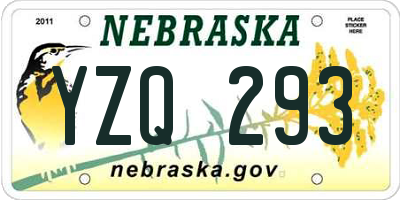 NE license plate YZQ293