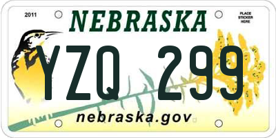 NE license plate YZQ299