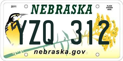 NE license plate YZQ312