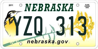 NE license plate YZQ313