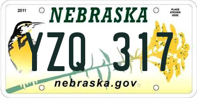 NE license plate YZQ317