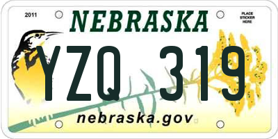 NE license plate YZQ319