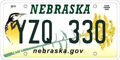 NE license plate YZQ330