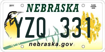 NE license plate YZQ331