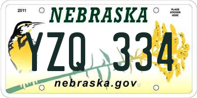 NE license plate YZQ334