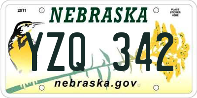 NE license plate YZQ342