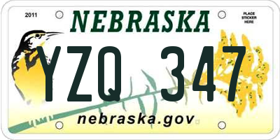 NE license plate YZQ347