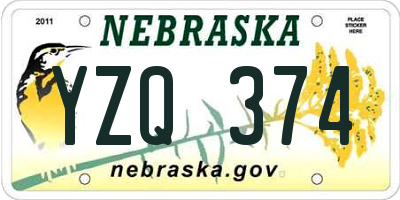 NE license plate YZQ374