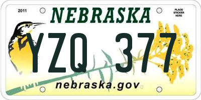 NE license plate YZQ377