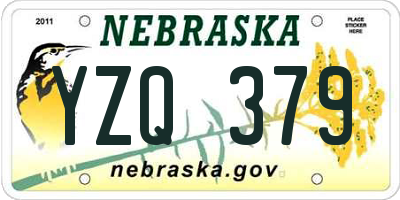 NE license plate YZQ379