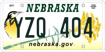 NE license plate YZQ404