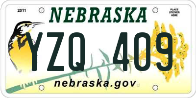 NE license plate YZQ409