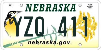 NE license plate YZQ411