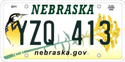 NE license plate YZQ413
