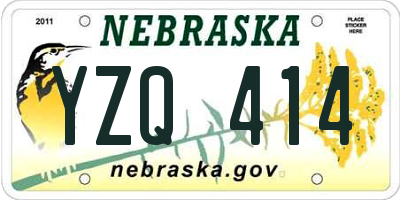 NE license plate YZQ414
