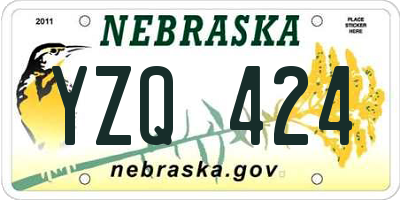 NE license plate YZQ424