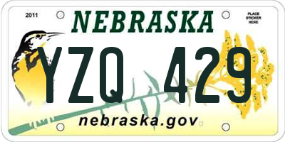 NE license plate YZQ429