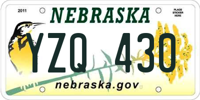 NE license plate YZQ430