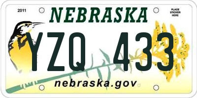 NE license plate YZQ433