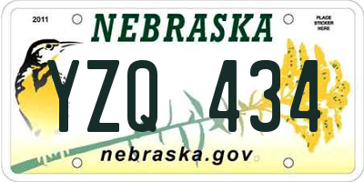 NE license plate YZQ434