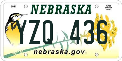 NE license plate YZQ436