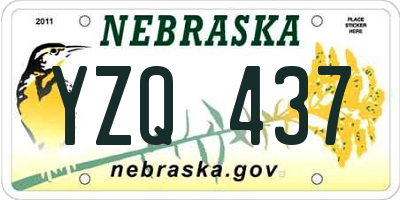 NE license plate YZQ437