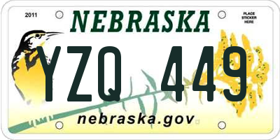NE license plate YZQ449