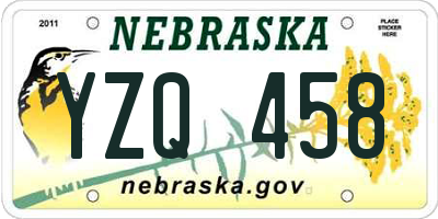 NE license plate YZQ458