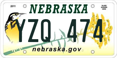 NE license plate YZQ474