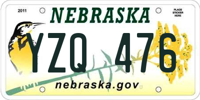 NE license plate YZQ476