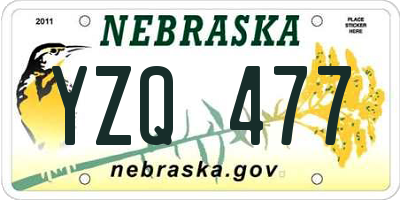 NE license plate YZQ477