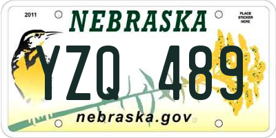 NE license plate YZQ489